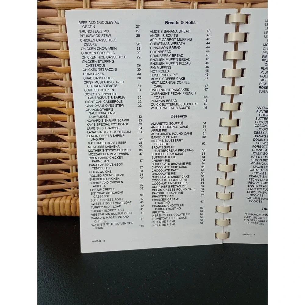 Lower United Methodist Church Cookbook Hartfield,‎ VA 2002 Spiral